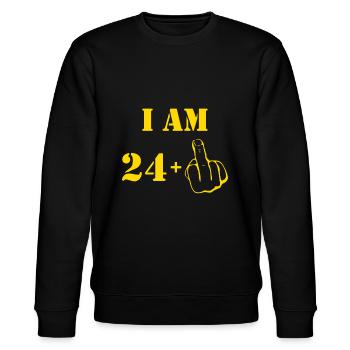 25. Geburtstag - Stanley/Stella Unisex Bio-Sweatshirt CHANGER  - Schwarz - Vorne - Nik (191cm) & Marisol (170cm)