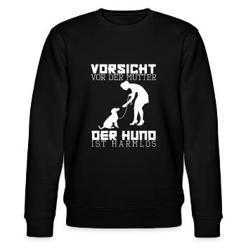 Hund Hündchen Hunde Geschenk Geschenkidee - Stanley/Stella Unisex Bio-Sweatshirt CHANGER  - Schwarz - Vorne - Nik (191cm) & Marisol (170cm)