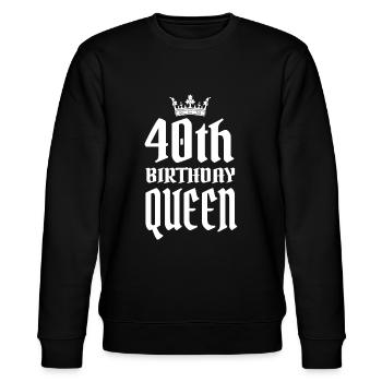 40th birthday - Stanley/Stella CHANGER Unisex Organic Sweatshirt - black - Front - Nik (191cm) & Marisol (170cm)
