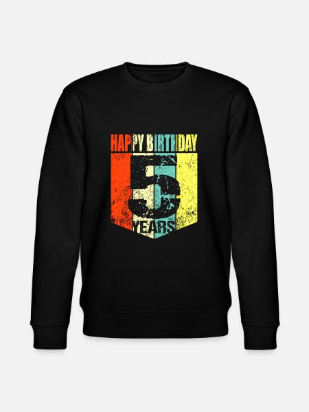5th birthday - Stanley/Stella CHANGER Unisex Organic Sweatshirt - black