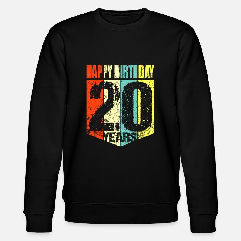 20th birthday - Stanley/Stella CHANGER Unisex Organic Sweatshirt - black