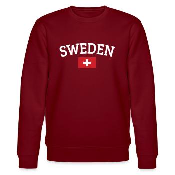 Schweiz - Stanley/Stella Unisex Bio-Sweatshirt CHANGER  - Burgunderrot - Vorne - Nik (191cm) & Marisol (170cm)
