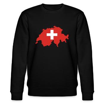 Schweiz - Stanley/Stella Unisex Bio-Sweatshirt CHANGER  - Schwarz - Vorne - Nik (191cm) & Marisol (170cm)