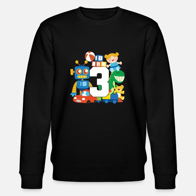 3rd birthday - Stanley/Stella CHANGER Unisex Organic Sweatshirt - black