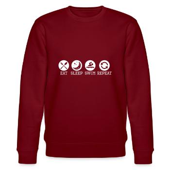 Schwimmen - Stanley/Stella Unisex Bio-Sweatshirt CHANGER  - Burgunderrot - Vorne - Nik (191cm) & Marisol (170cm)