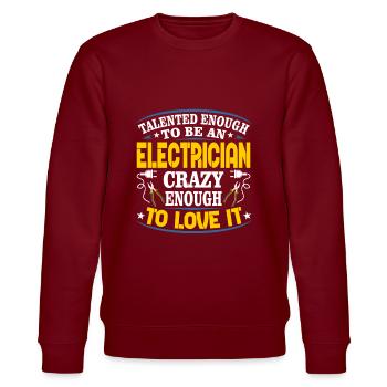 électricien - Sweat bio CHANGER Stanley/Stella Unisexe - bordeaux - Devant - Nik (191cm) & Marisol (170cm)