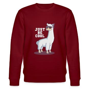 Lama - Stanley/Stella Unisex Bio-Sweatshirt CHANGER  - Burgunderrot - Vorne - Nik (191cm) & Marisol (170cm)