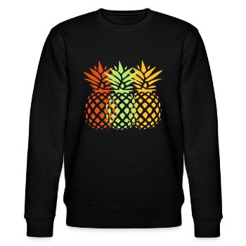 ananas - Sweat bio CHANGER Stanley/Stella Unisexe - noir - Devant - Nik (191cm) & Marisol (170cm)