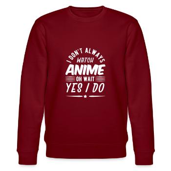Anime - Stanley/Stella CHANGER Unisex Organic Sweatshirt - burgundy - Front - Nik (191cm) & Marisol (170cm)