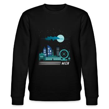 Wien - Stanley/Stella Unisex Bio-Sweatshirt CHANGER  - Schwarz - Vorne - Nik (191cm) & Marisol (170cm)