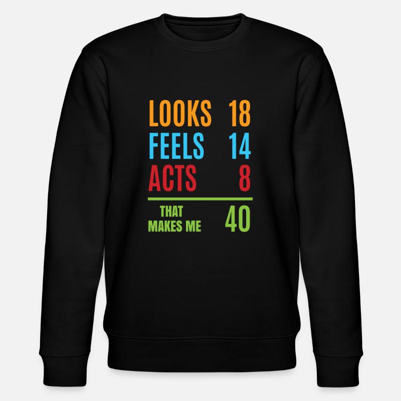 40th birthday - Stanley/Stella CHANGER Unisex Organic Sweatshirt - black