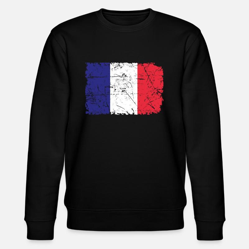 Frankreich - Stanley/Stella Unisex Bio-Sweatshirt CHANGER  - Schwarz