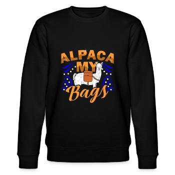 Lama Alpaca - Stanley/Stella Unisex Bio-Sweatshirt CHANGER  - Schwarz - Vorne - Nik (191cm) & Marisol (170cm)