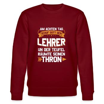 Lehrer - Stanley/Stella Unisex Bio-Sweatshirt CHANGER  - Burgunderrot - Vorne - Nik (191cm) & Marisol (170cm)