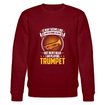 Trompete - Stanley/Stella Unisex Bio-Sweatshirt CHANGER  - Burgunderrot - Vorne - Nik (191cm) & Marisol (170cm)