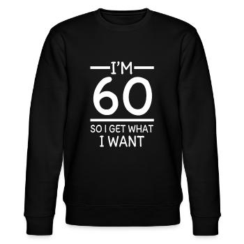 60. Geburtstag - Stanley/Stella Unisex Bio-Sweatshirt CHANGER  - Schwarz - Vorne - Nik (191cm) & Marisol (170cm)