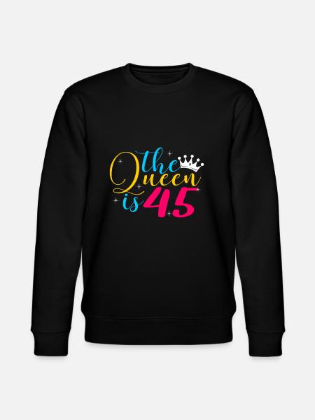 45th birthday - Stanley/Stella CHANGER Unisex Organic Sweatshirt - black
