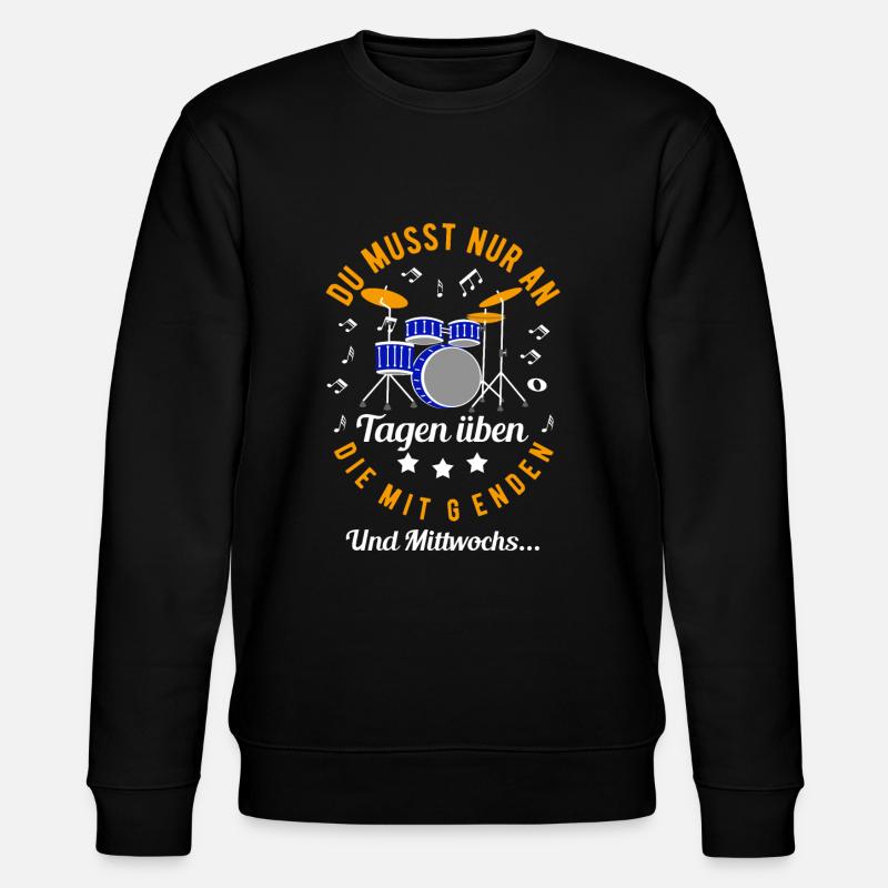 Schlagzeug - Stanley/Stella Unisex Bio-Sweatshirt CHANGER  - Schwarz