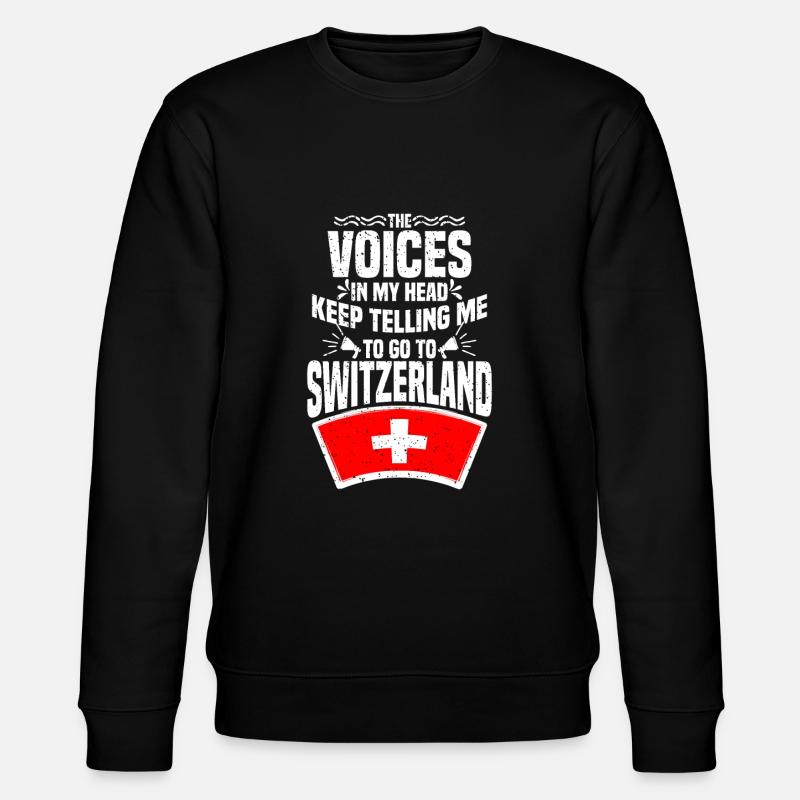 Schweiz - Stanley/Stella Unisex Bio-Sweatshirt CHANGER  - Schwarz