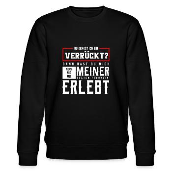 lustiger Spruch - Stanley/Stella Unisex Bio-Sweatshirt CHANGER  - Schwarz - Vorne - Nik (191cm) & Marisol (170cm)