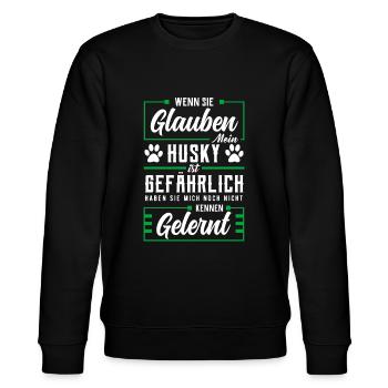Husky - Stanley/Stella Unisex Bio-Sweatshirt CHANGER  - Schwarz - Vorne - Nik (191cm) & Marisol (170cm)