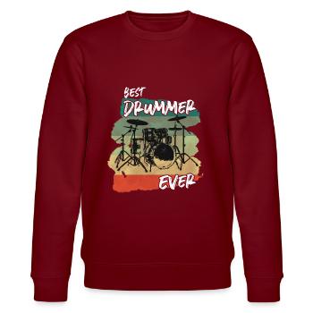 Drums - Stanley/Stella CHANGER Unisex Organic Sweatshirt - burgundy - Front - Nik (191cm) & Marisol (170cm)