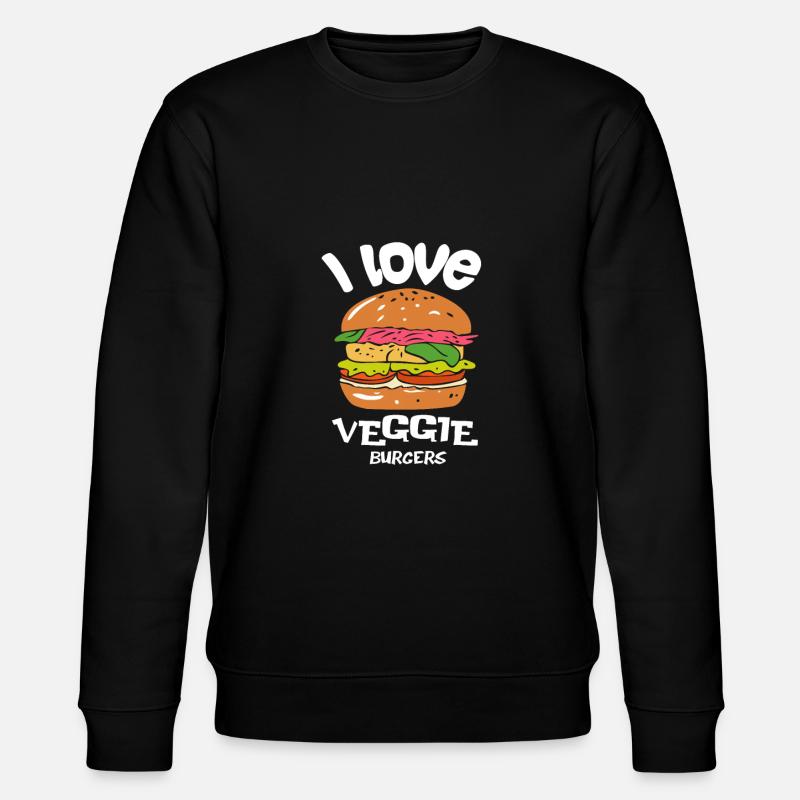 Veggie burger broccoli vegan - Stanley/Stella CHANGER Unisex Organic Sweatshirt - black