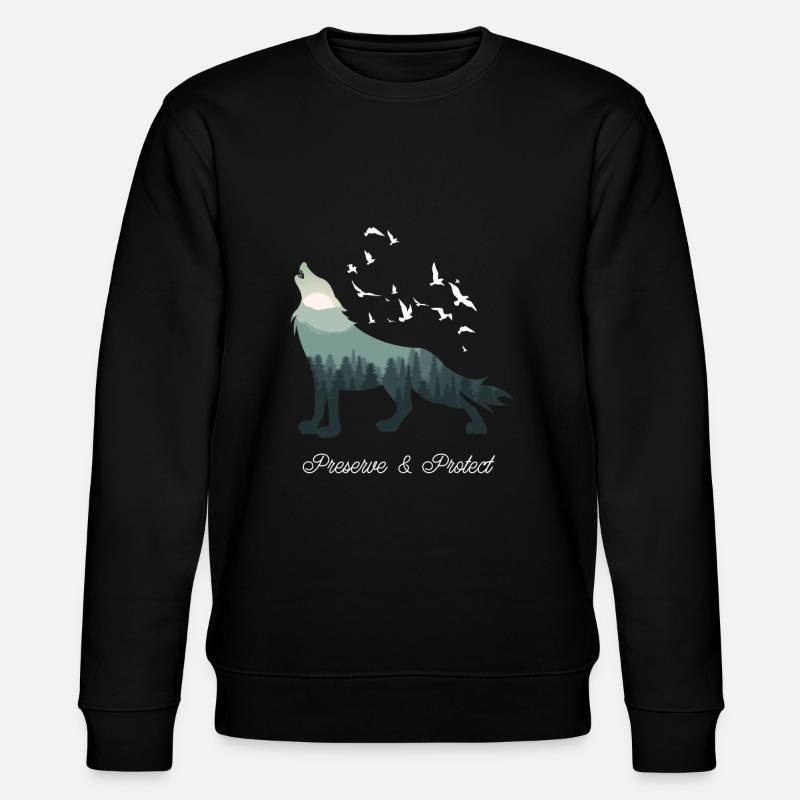 wolf - Stanley/Stella CHANGER Unisex Organic Sweatshirt - black