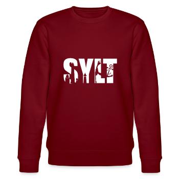 Sylt - Stanley/Stella CHANGER Unisex Organic Sweatshirt - burgundy - Front - Nik (191cm) & Marisol (170cm)