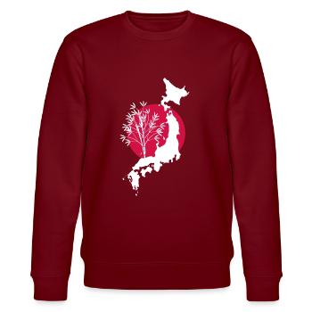Japan - Stanley/Stella Unisex Bio-Sweatshirt CHANGER  - Burgunderrot - Vorne - Nik (191cm) & Marisol (170cm)