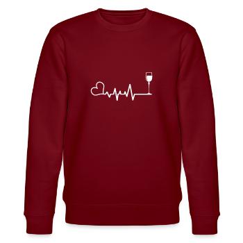Du vin - Sweat bio CHANGER Stanley/Stella Unisexe - bordeaux - Devant - Nik (191cm) & Marisol (170cm)