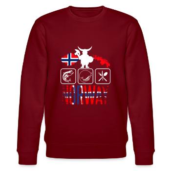 Norway - Stanley/Stella CHANGER Unisex Organic Sweatshirt - burgundy - Front - Nik (191cm) & Marisol (170cm)