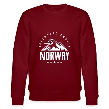 Norwegen - Stanley/Stella Unisex Bio-Sweatshirt CHANGER  - Burgunderrot - Vorne - Nik (191cm) & Marisol (170cm)