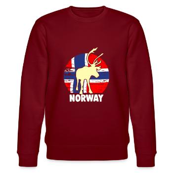 Norwegen - Stanley/Stella Unisex Bio-Sweatshirt CHANGER  - Burgunderrot - Vorne - Nik (191cm) & Marisol (170cm)