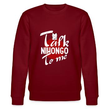 Japan - Stanley/Stella CHANGER Unisex Organic Sweatshirt - burgundy - Front - Nik (191cm) & Marisol (170cm)