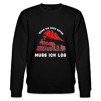 Züge - Stanley/Stella Unisex Bio-Sweatshirt CHANGER  - Schwarz - Vorne - Nik (191cm) & Marisol (170cm)