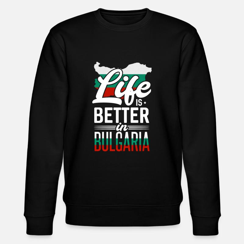 Bulgarien - Stanley/Stella Unisex Bio-Sweatshirt CHANGER  - Schwarz