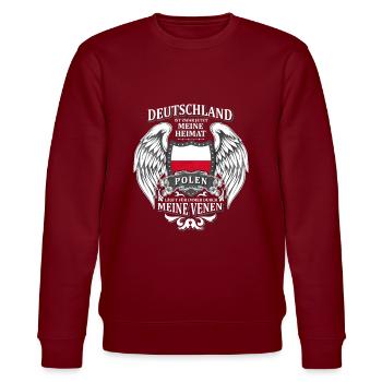 Polen - Stanley/Stella Unisex Bio-Sweatshirt CHANGER  - Burgunderrot - Vorne - Nik (191cm) & Marisol (170cm)