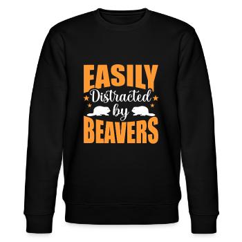 Biber - Stanley/Stella Unisex Bio-Sweatshirt CHANGER  - Schwarz - Vorne - Nik (191cm) & Marisol (170cm)