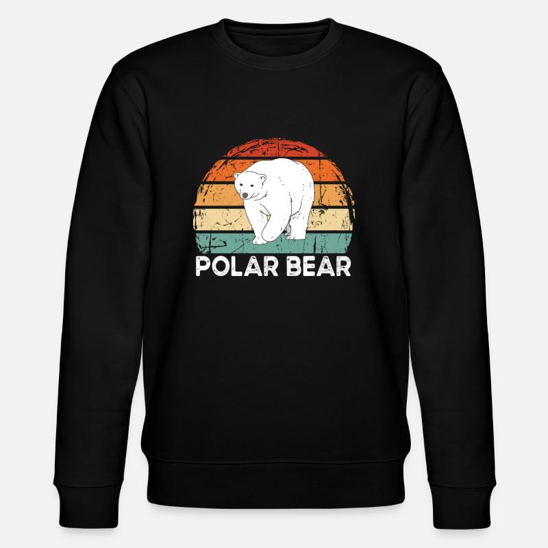 Eisbär - Stanley/Stella Unisex Bio-Sweatshirt CHANGER  - Schwarz