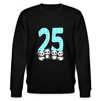 25. Geburtstag - Stanley/Stella Unisex Bio-Sweatshirt CHANGER  - Schwarz - Vorne - Nik (191cm) & Marisol (170cm)
