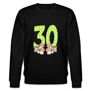 30. Geburtstag - Stanley/Stella Unisex Bio-Sweatshirt CHANGER  - Schwarz - Vorne - Nik (191cm) & Marisol (170cm)