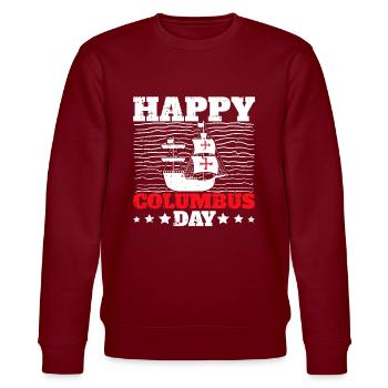 Christopher Columbus - Stanley/Stella Unisex Bio-Sweatshirt CHANGER  - Burgunderrot - Vorne - Nik (191cm) & Marisol (170cm)