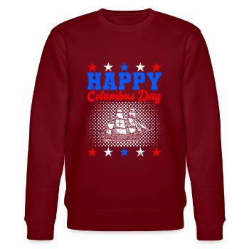 Christopher Columbus - Stanley/Stella Unisex Bio-Sweatshirt CHANGER  - Burgunderrot - Vorne - Nik (191cm) & Marisol (170cm)
