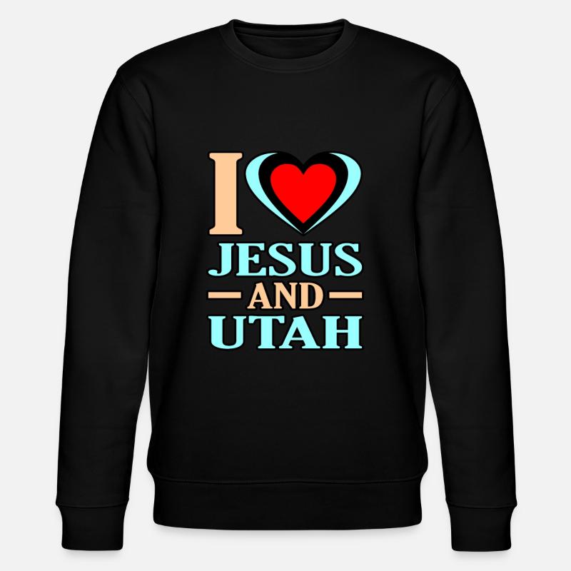 Liebe Jesus Und Utah Geschenk - Stanley/Stella Unisex Bio-Sweatshirt CHANGER  - Schwarz
