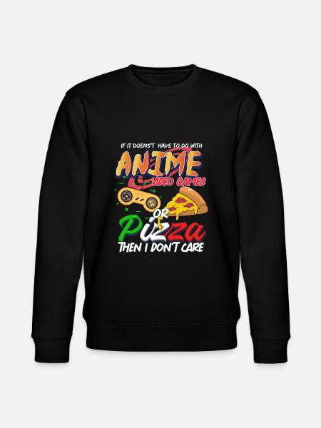Anime Video Games Pizza Gift - Stanley/Stella CHANGER Unisex Organic Sweatshirt - black