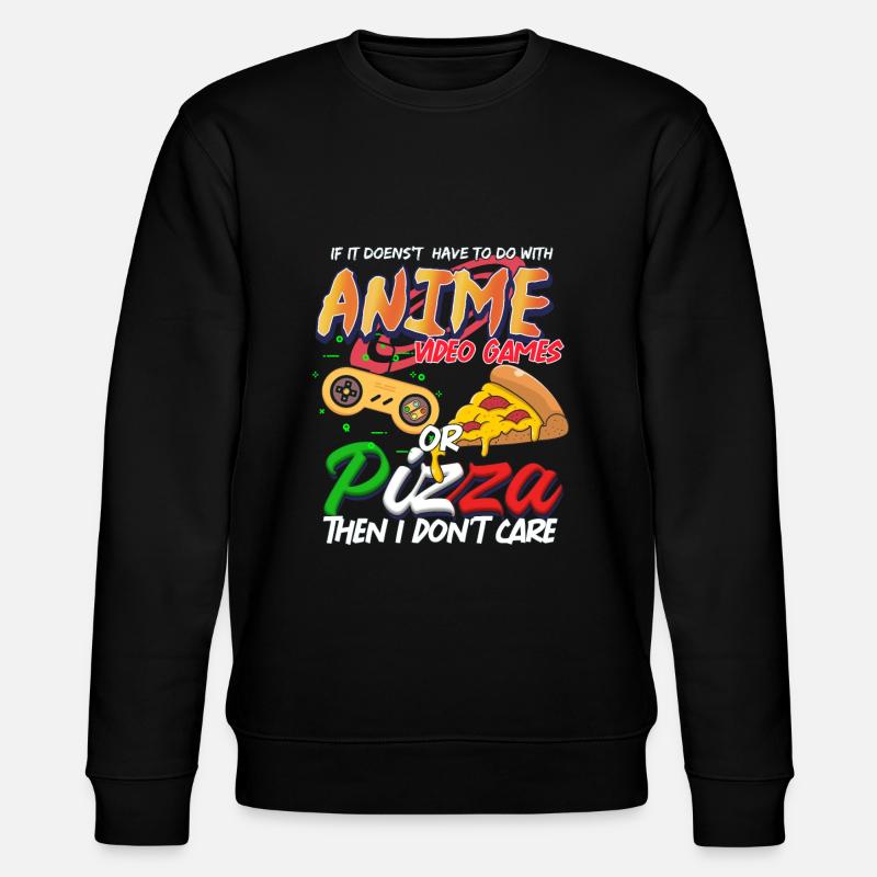 Anime Video Games Pizza Gift - Stanley/Stella CHANGER Unisex Organic Sweatshirt - black