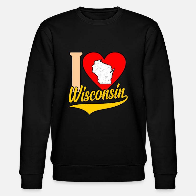 I Herz wisconsin geschenk - Stanley/Stella Unisex Bio-Sweatshirt CHANGER  - Schwarz