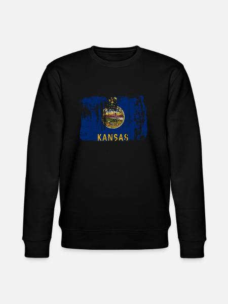 Kansas Home Pride Gift - Stanley/Stella CHANGER Unisex Organic Sweatshirt - black