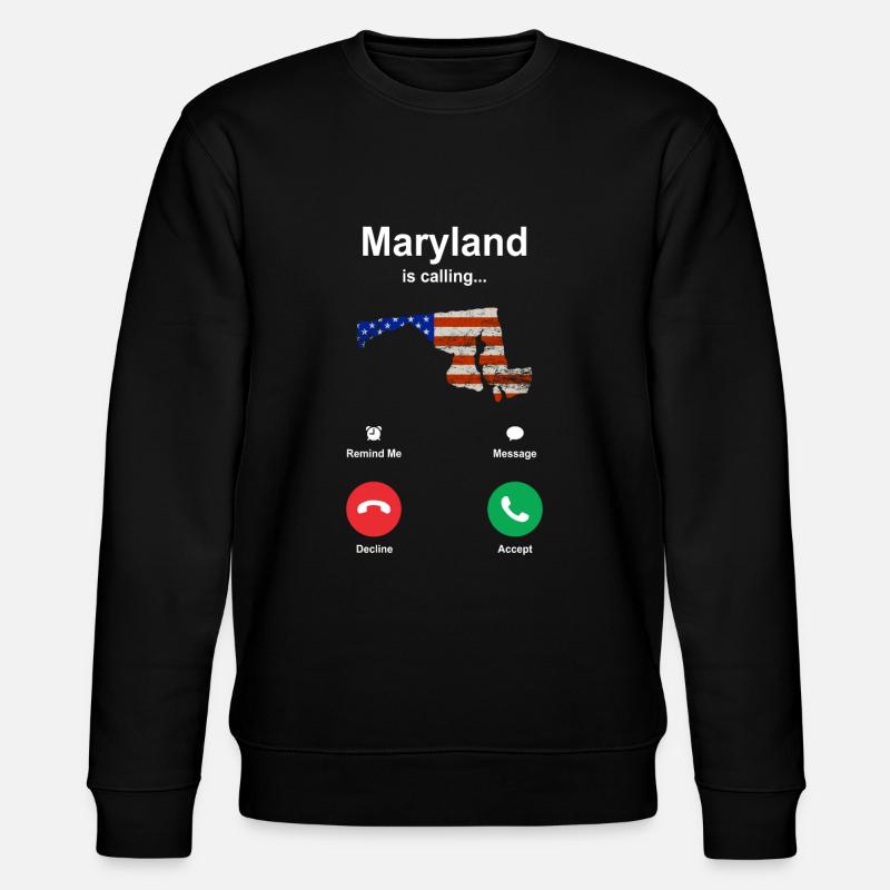 Besuch Maryland Geschenk - Stanley/Stella Unisex Bio-Sweatshirt CHANGER  - Schwarz